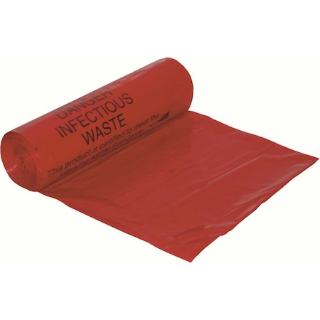 Hospi-Tuff 30 in. x 43 in. 23 Gal. 1.25 mil Size Red Biohazard Can Liner, 10PK HSP3043HPR